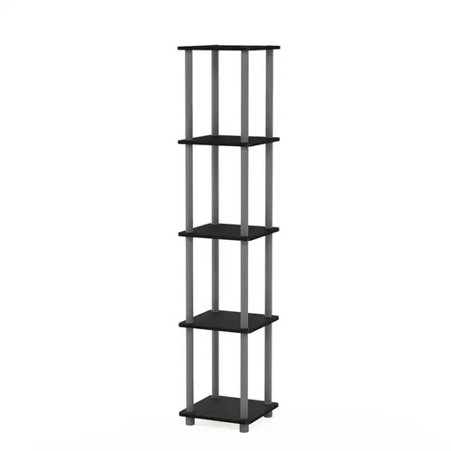 Furinno 5-Tier Corner Square Bookshelf Anti-Tipping Display Rack Shelf for Bathroom&Closet&Home Office&Living Room&Kitchen