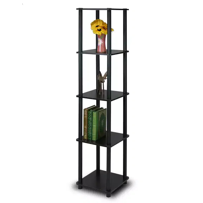 Estantería esquinera cuadrada de 5 niveles, con dispositivo antivuelco, para baño, armario, oficina en casa, sala de estar y cocina