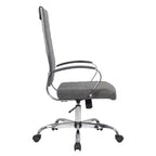 Silla de oficina de piel de respaldo alto acanalado Benmar - Silla ejecutiva moderna giratoria e inclinable para escritorio - Base cromada