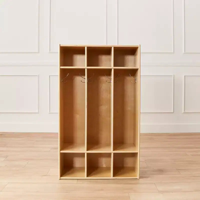 Perchero de 3 secciones Streamline con compartimentos de almacenamiento, muebles para aulas