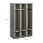 Perchero de 3 secciones Streamline con compartimentos de almacenamiento, muebles para aulas