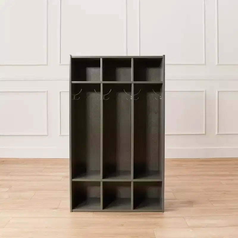 Perchero de 3 secciones Streamline con compartimentos de almacenamiento, muebles para aulas