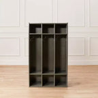 Perchero de 3 secciones Streamline con compartimentos de almacenamiento, muebles para aulas
