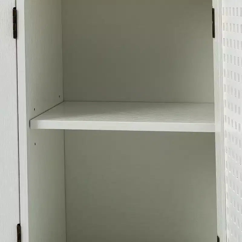 Alexis, mueble auxiliar de 3 puertas con celosía y aparador de almacenamiento