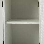 Alexis, mueble auxiliar de 3 puertas con celosía y aparador de almacenamiento